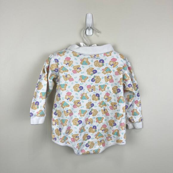 Vintage Tiny Toes ABC Teddy Bear Turtleneck Bodysuit 24 Months - Picture 1 of 8